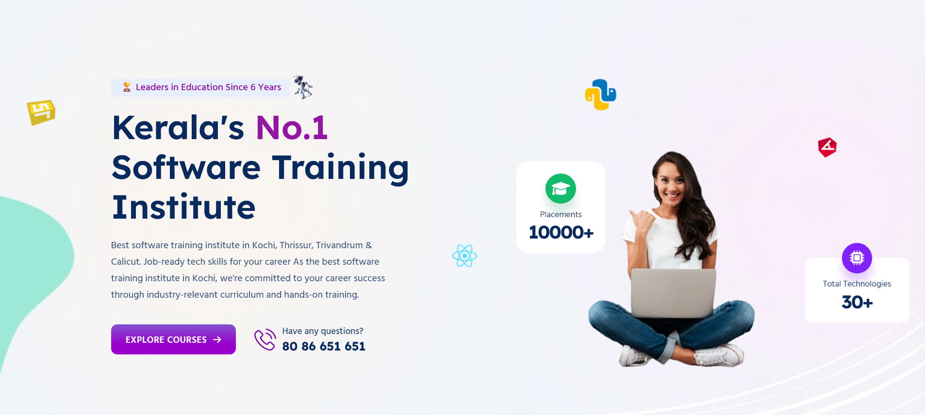 Students training with laptops