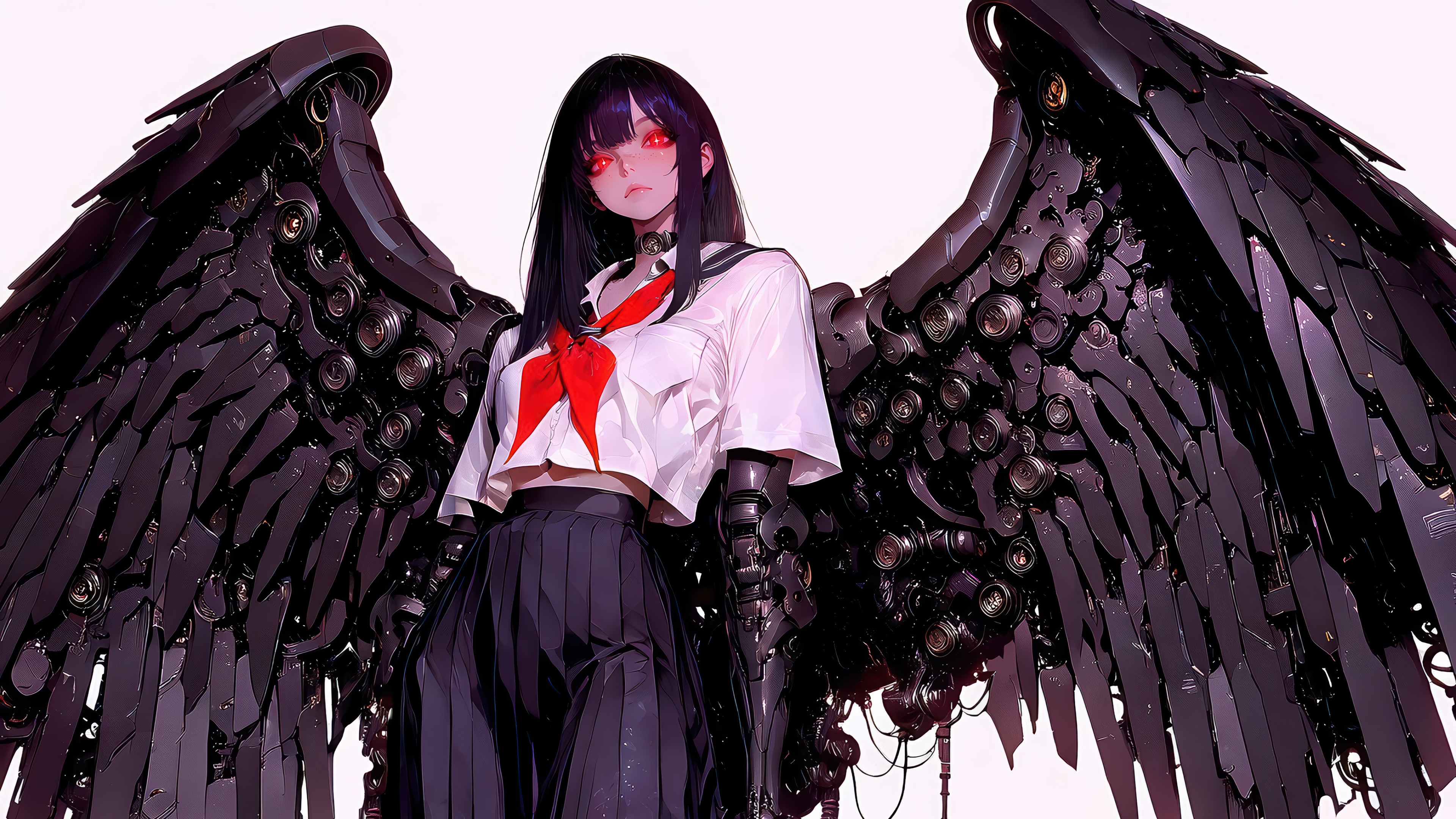 Mechanical Wings School Girl Anime