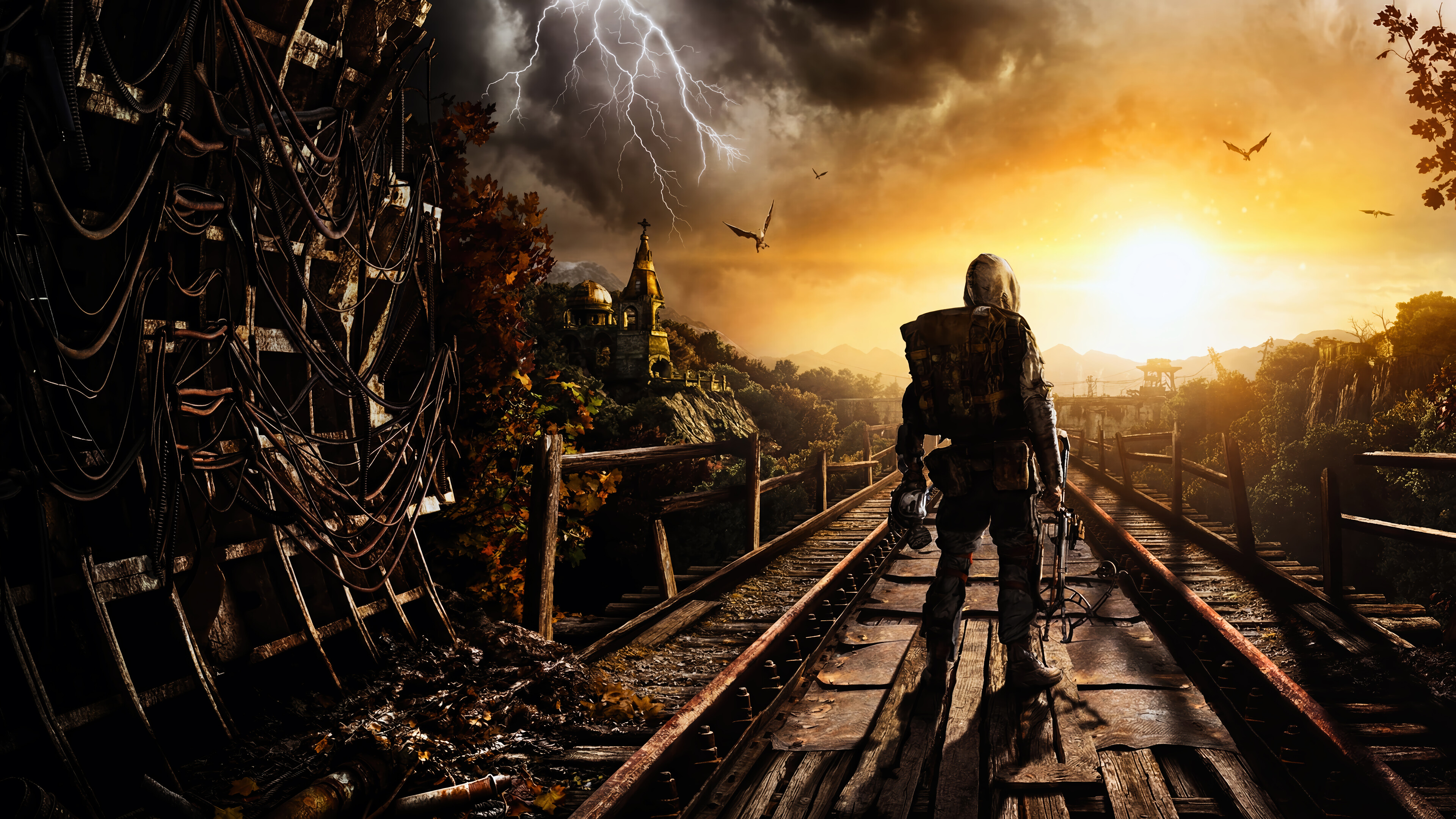 Post Apocalyptic Railway Wanderer Lightning