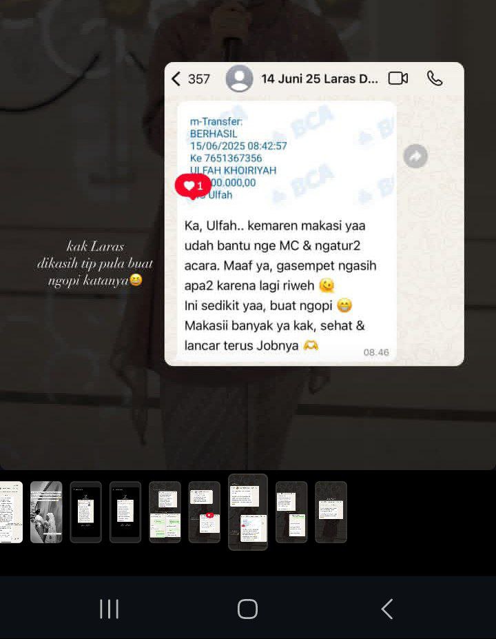 Chat Klien Happy dan Kasih Tip