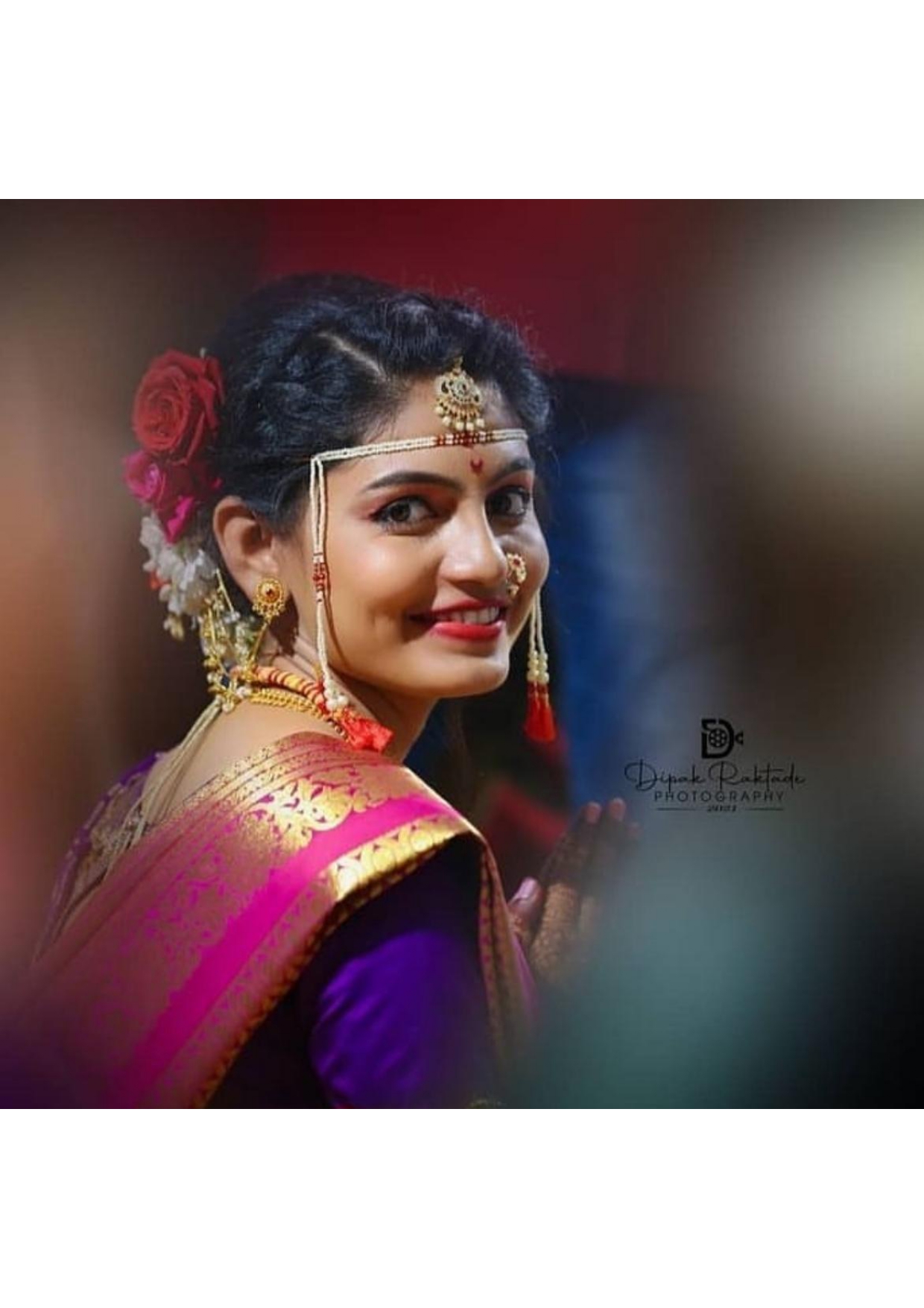 Padmini Mahajan Traditional Makeup Purple Saree