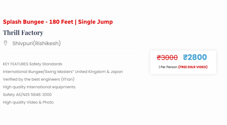 Splash Bungee Promotion