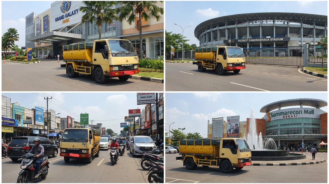Armada sedot WC di Grand Galaxy Park, Stadion Patriot Candra Bhaga, dan Summarecon Mall Bekasi
