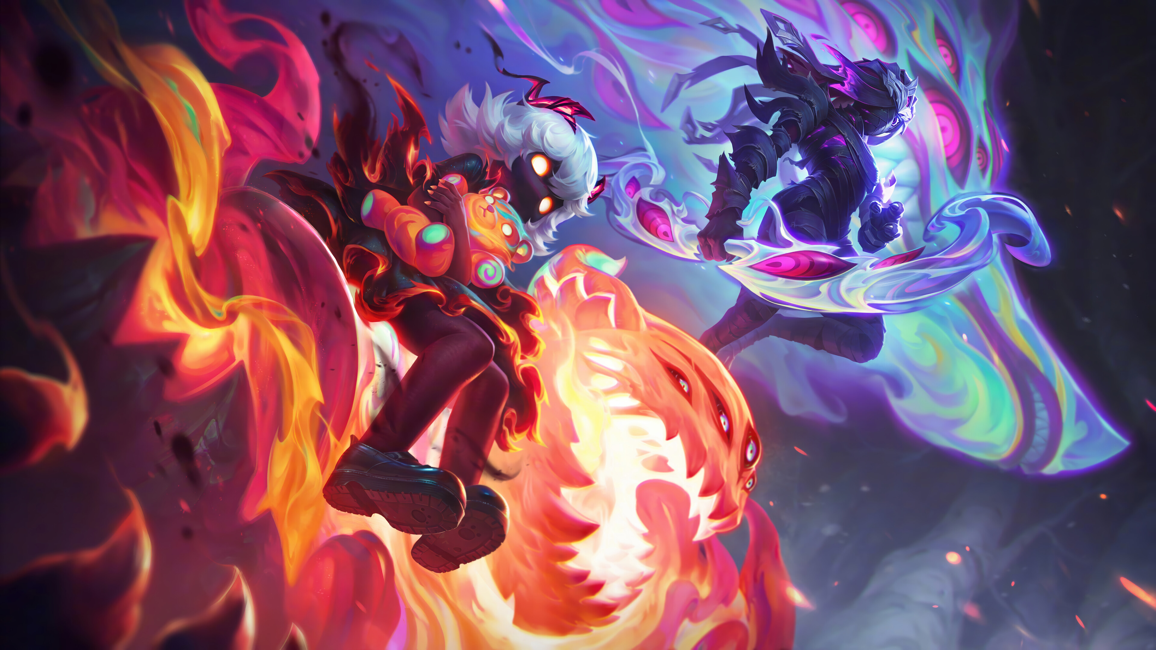 Red Fire Warrior vs Blue Energy Fighter