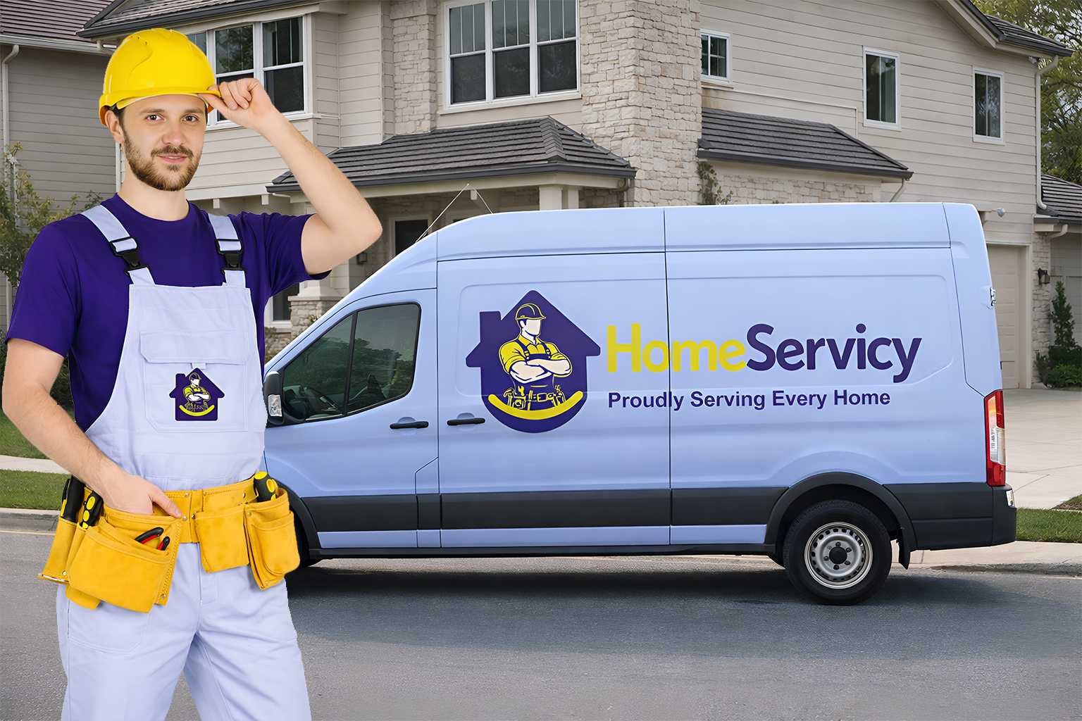HomeServicy worker and van