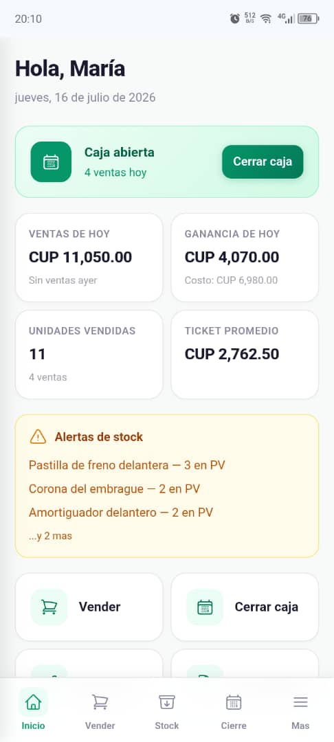 Dashboard de Cuadre