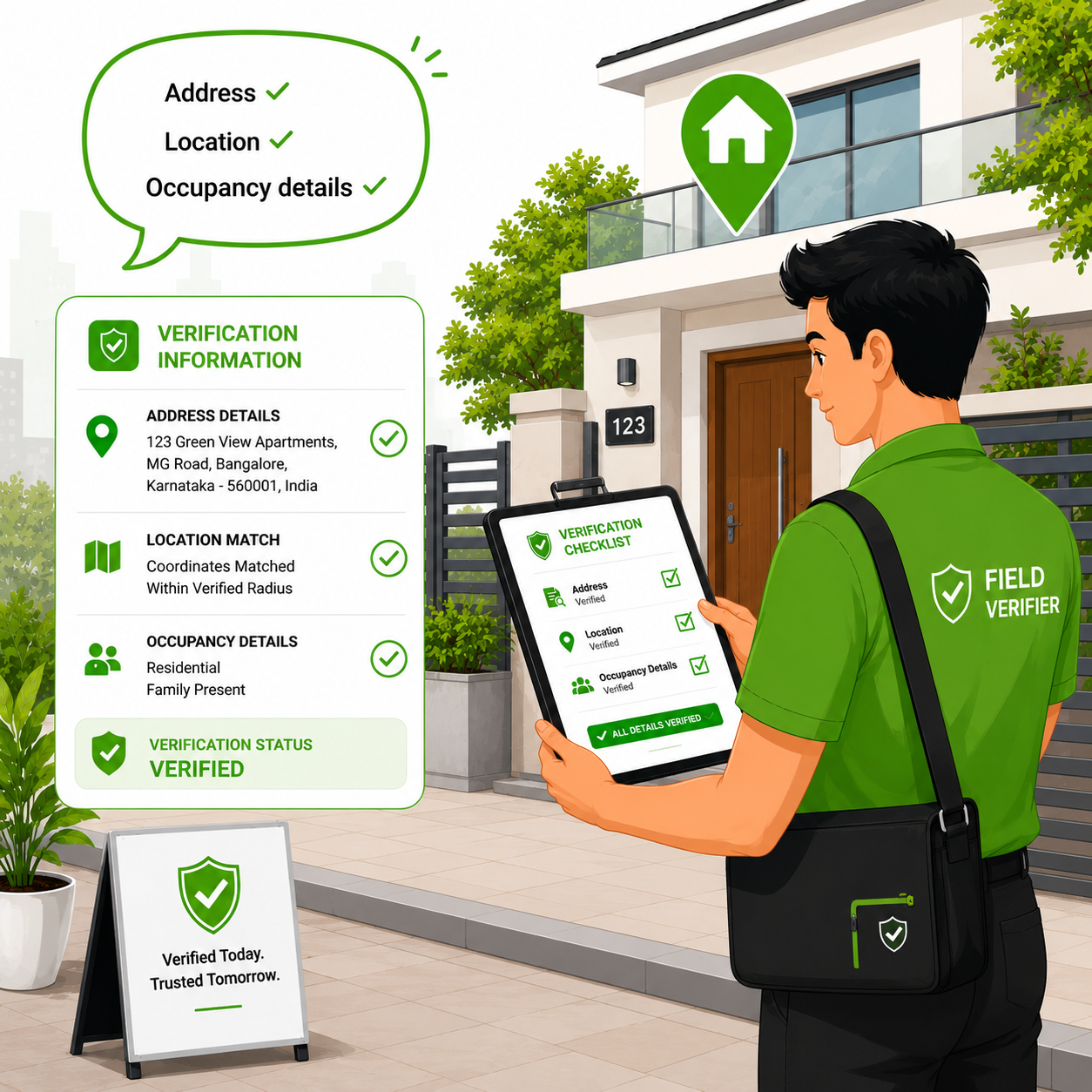 Verifier checks details and all match comic