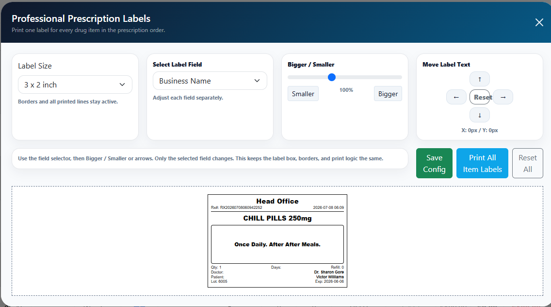 Professional Prescription Labels