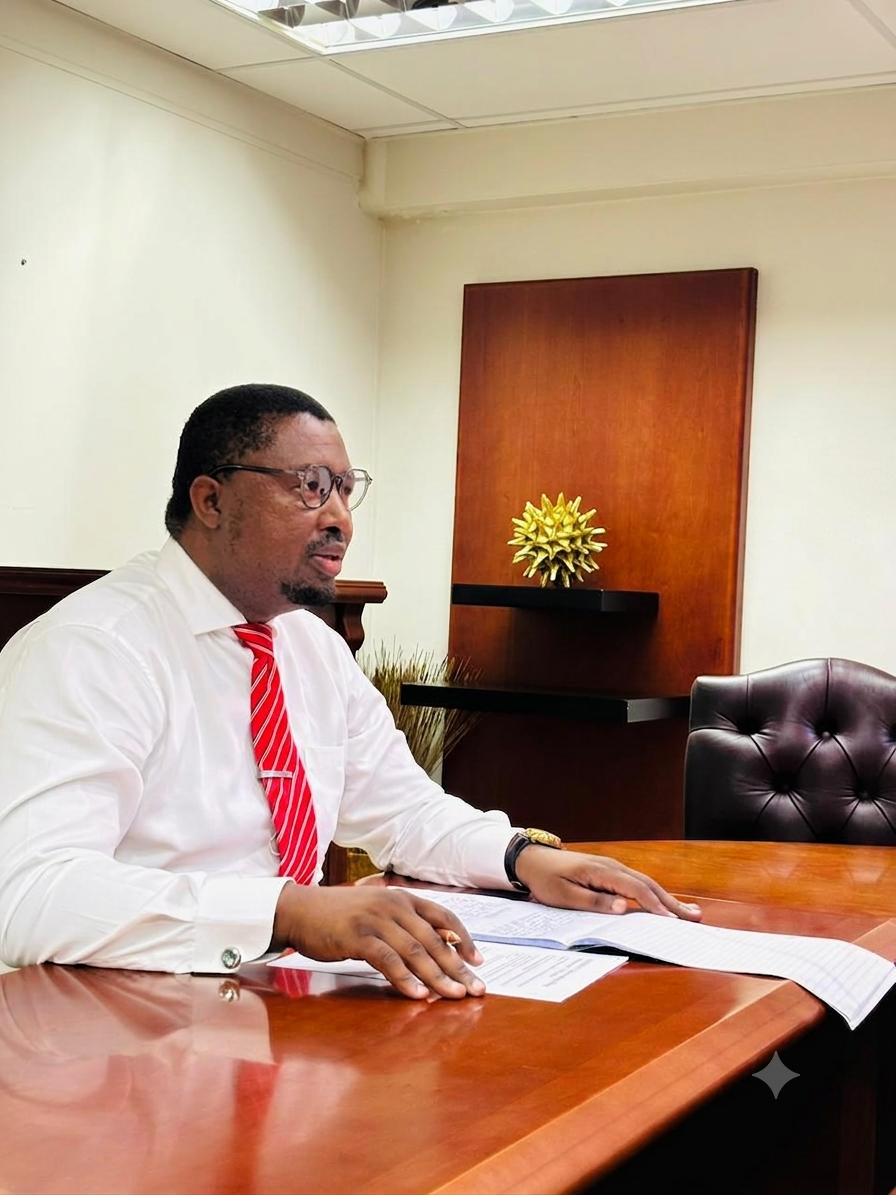 Sizwe Cele in consultation at the office