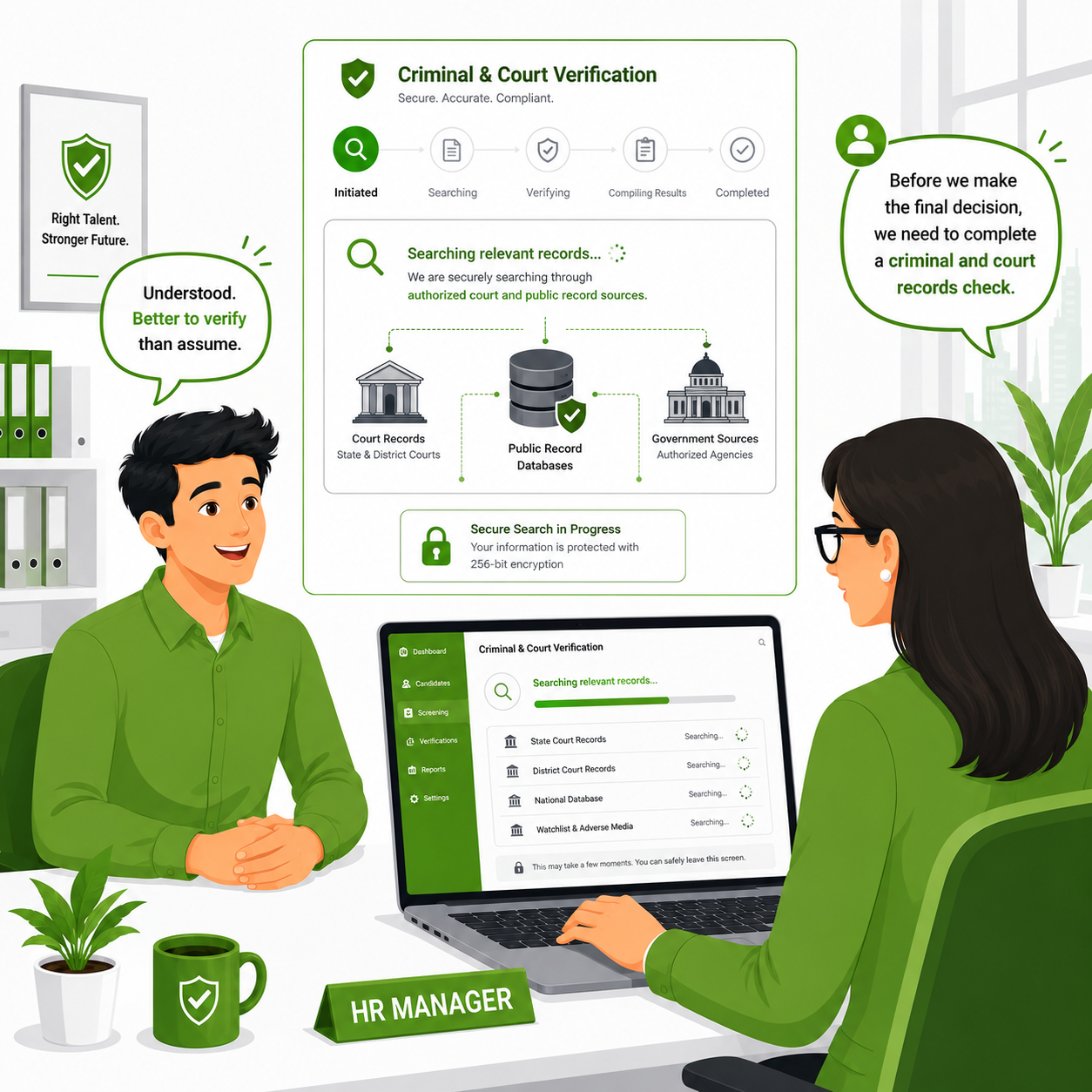 Criminal and court verification searching databases comic