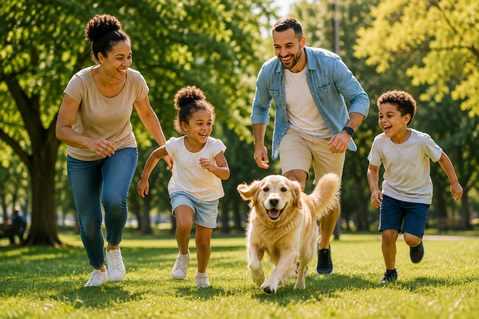 Family enjoying the outdoors