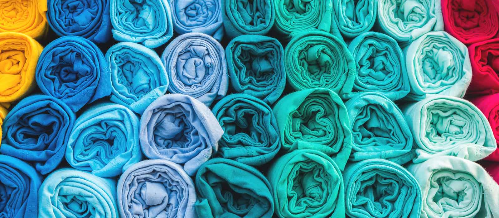 QRTextile colorful rolled fabric collection