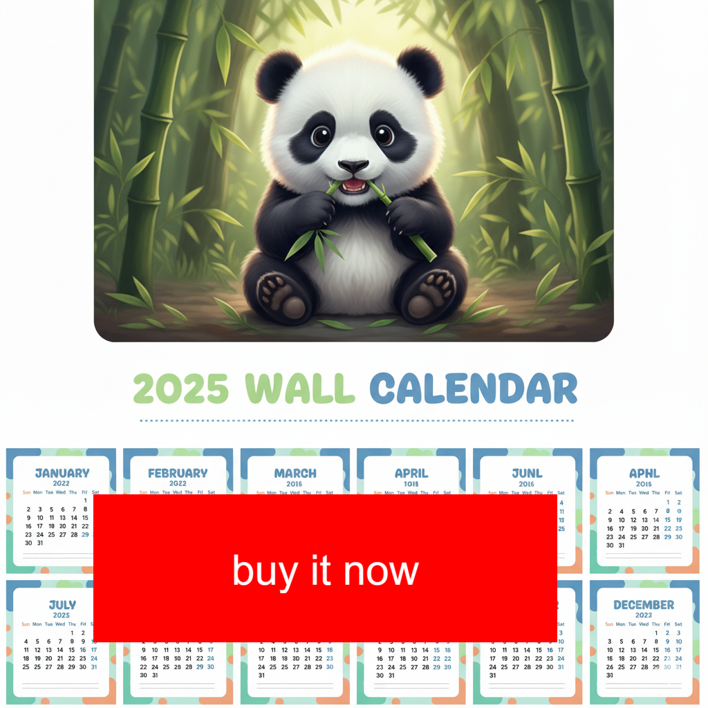 2025 Adorable Animal Wall Calendar