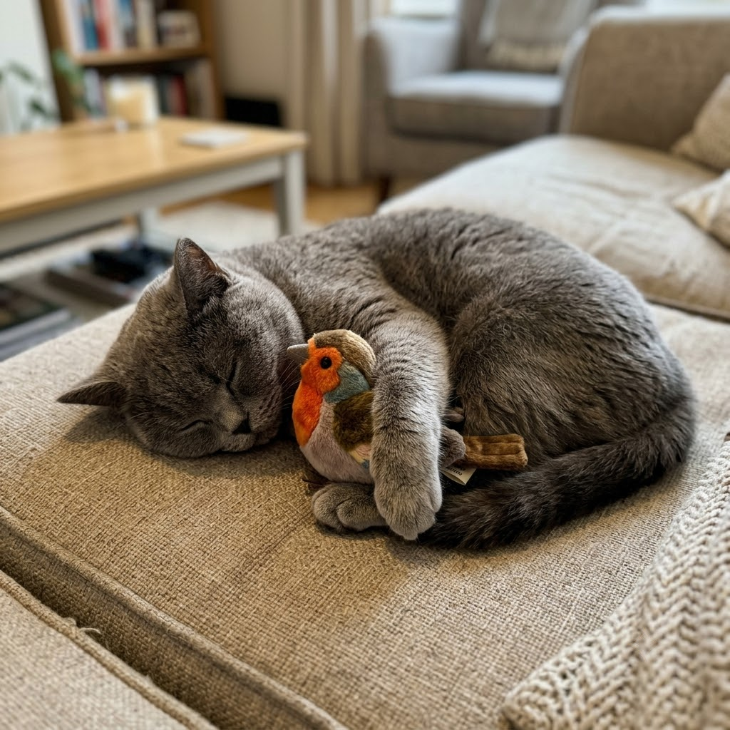 Senior cat cuddling