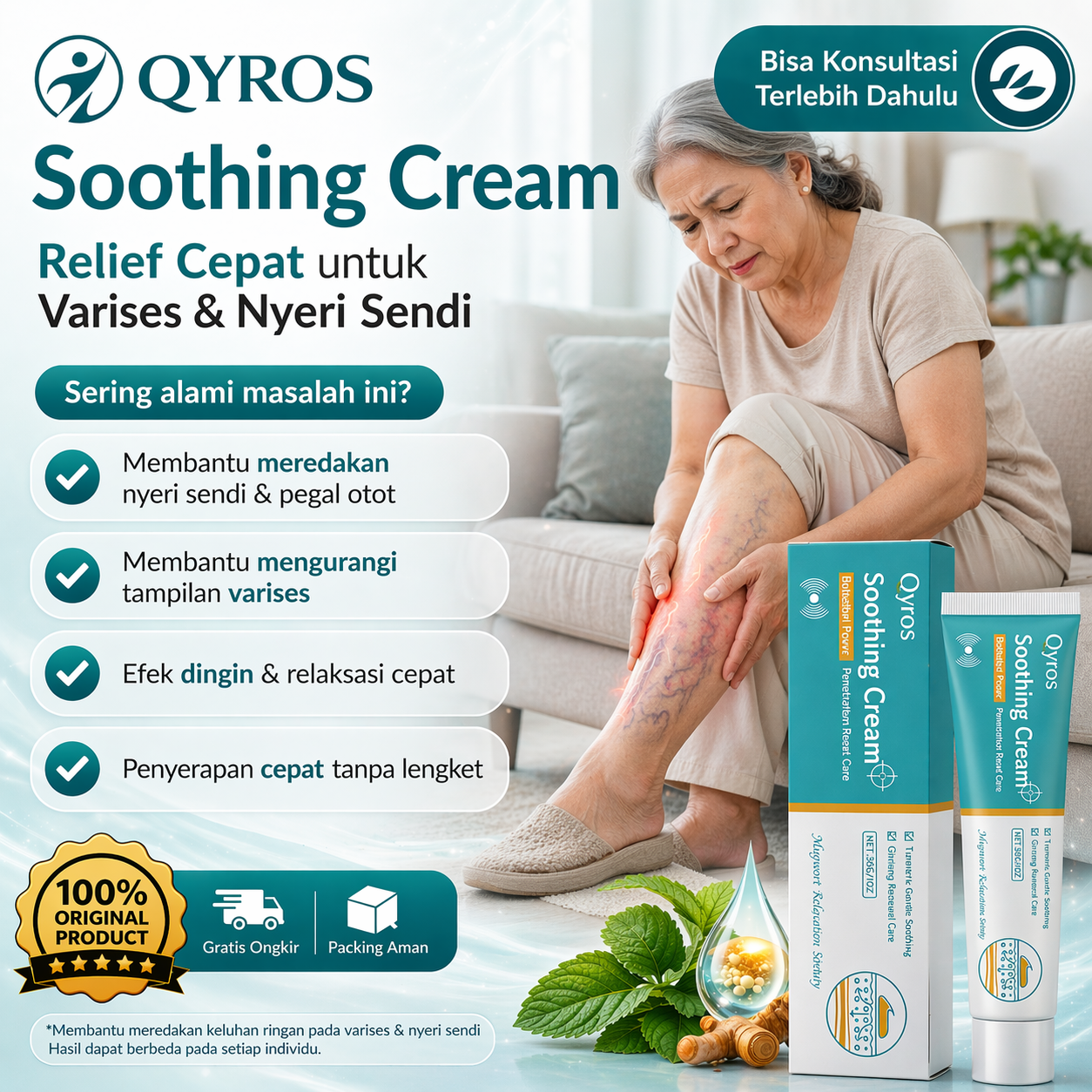 Qyros Soothing Cream untuk varises