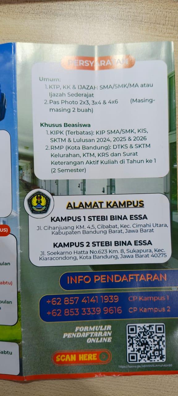 Persyaratan Pendaftaran dan Alamat Kampus STEBI Bina Essa Bandung