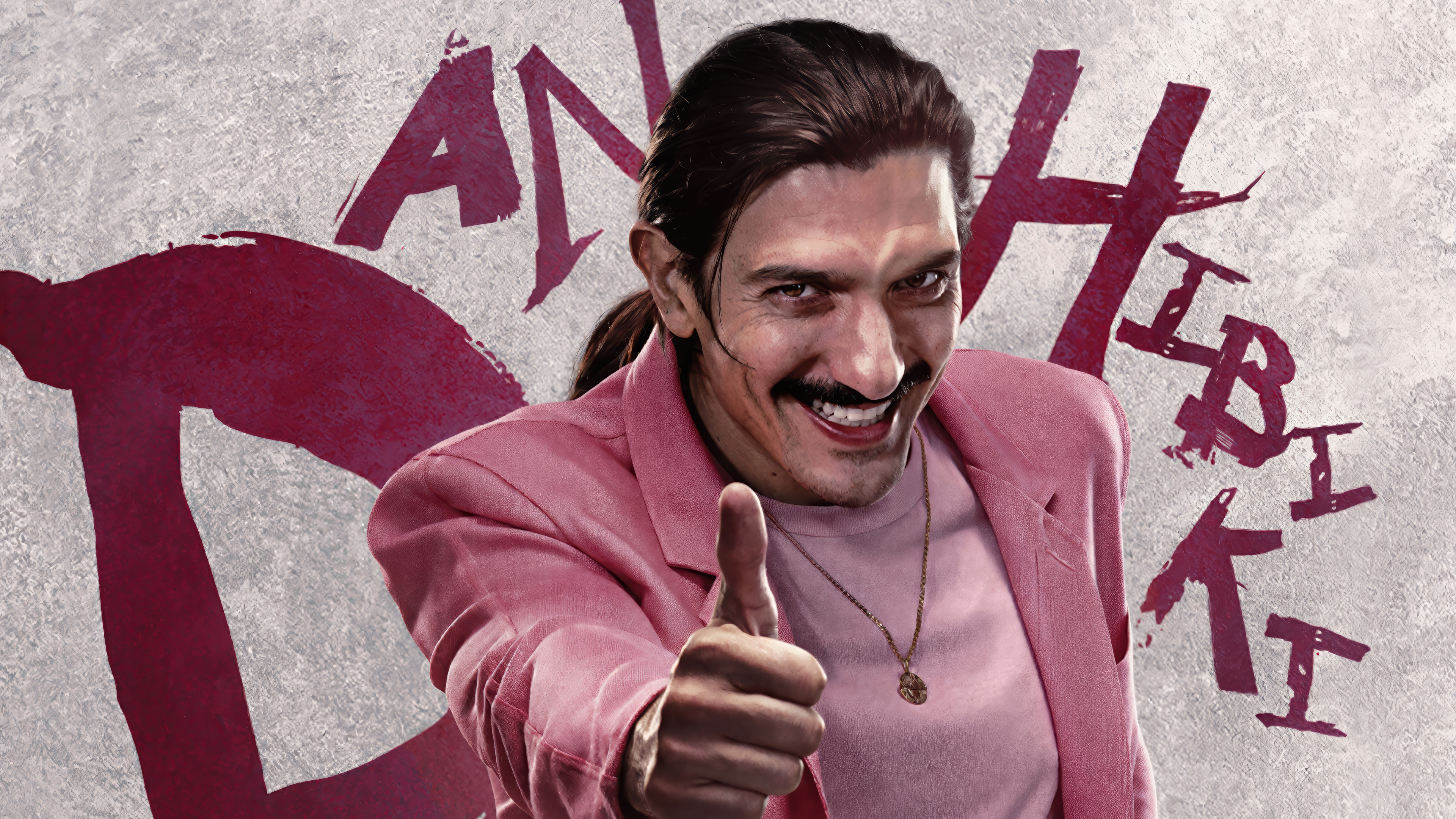 Pink Suit Thumbs Up Text Movie