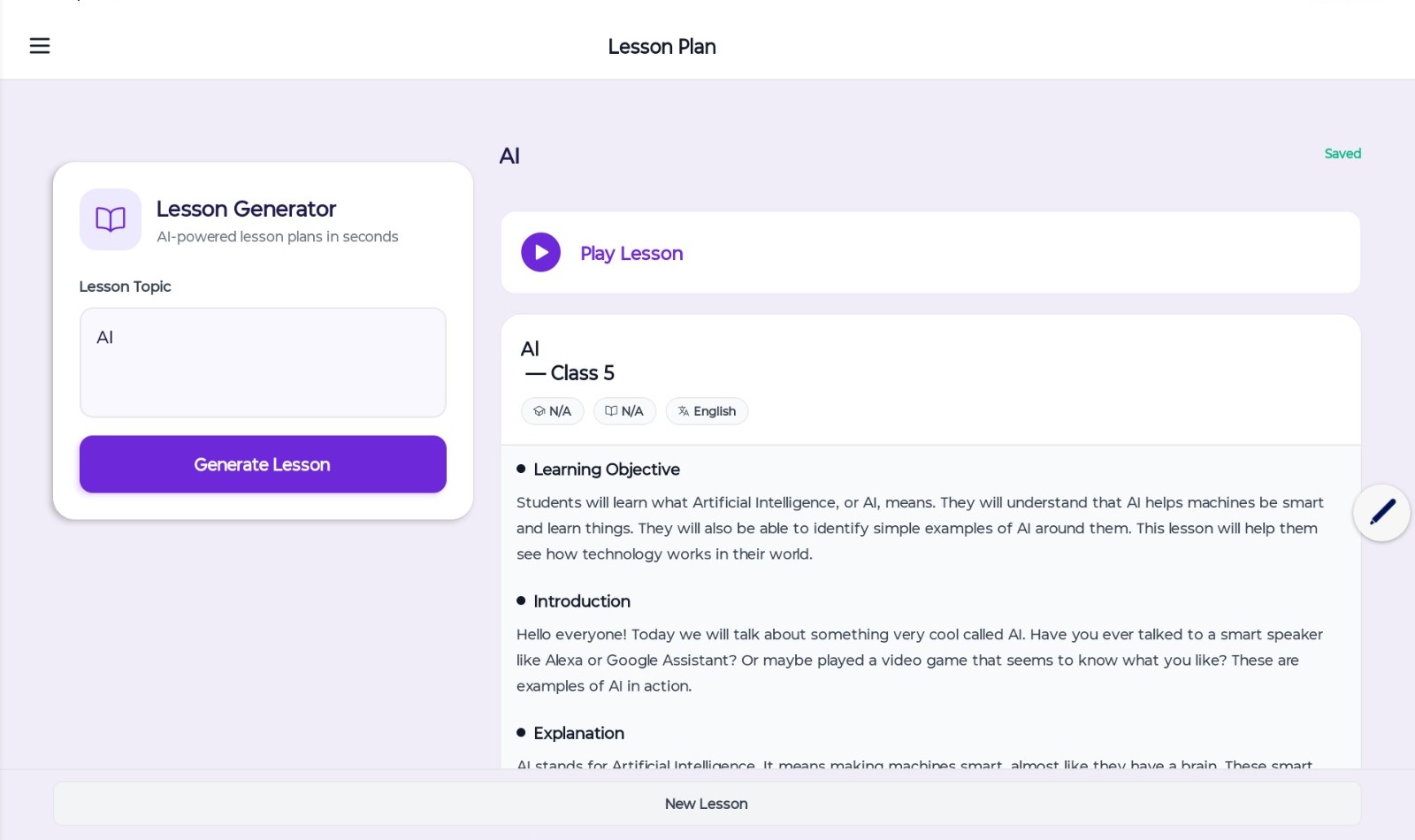 Lesson Generator 2