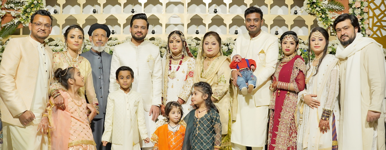 Wedding gathering with families