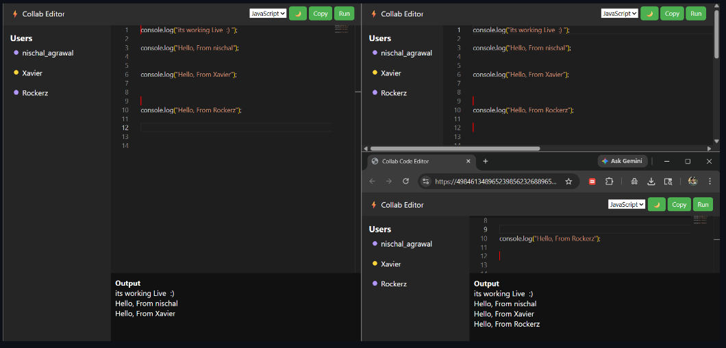 Collaborative Code Editor Screenshot