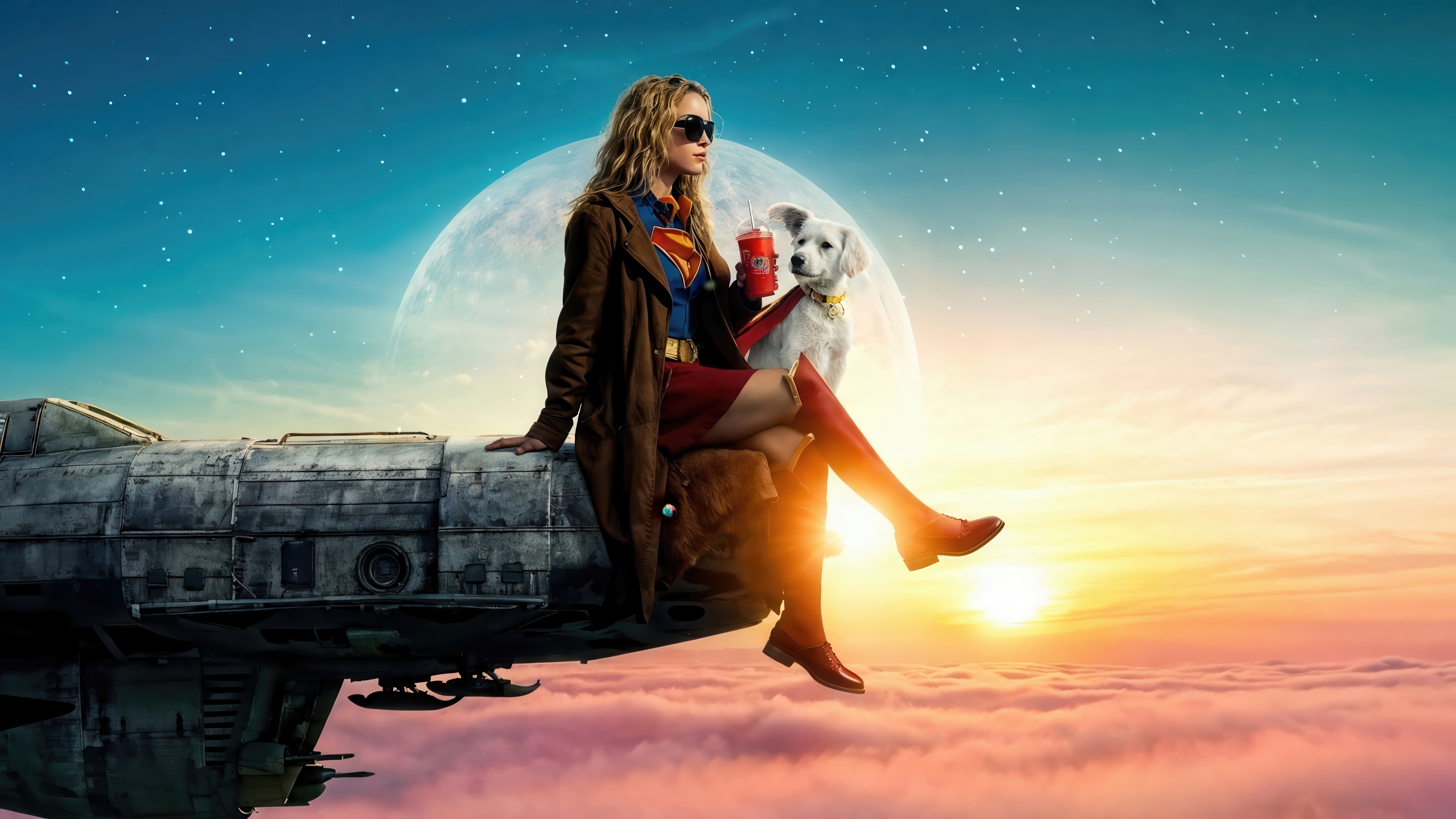Supergirl Plane Moonset Movie