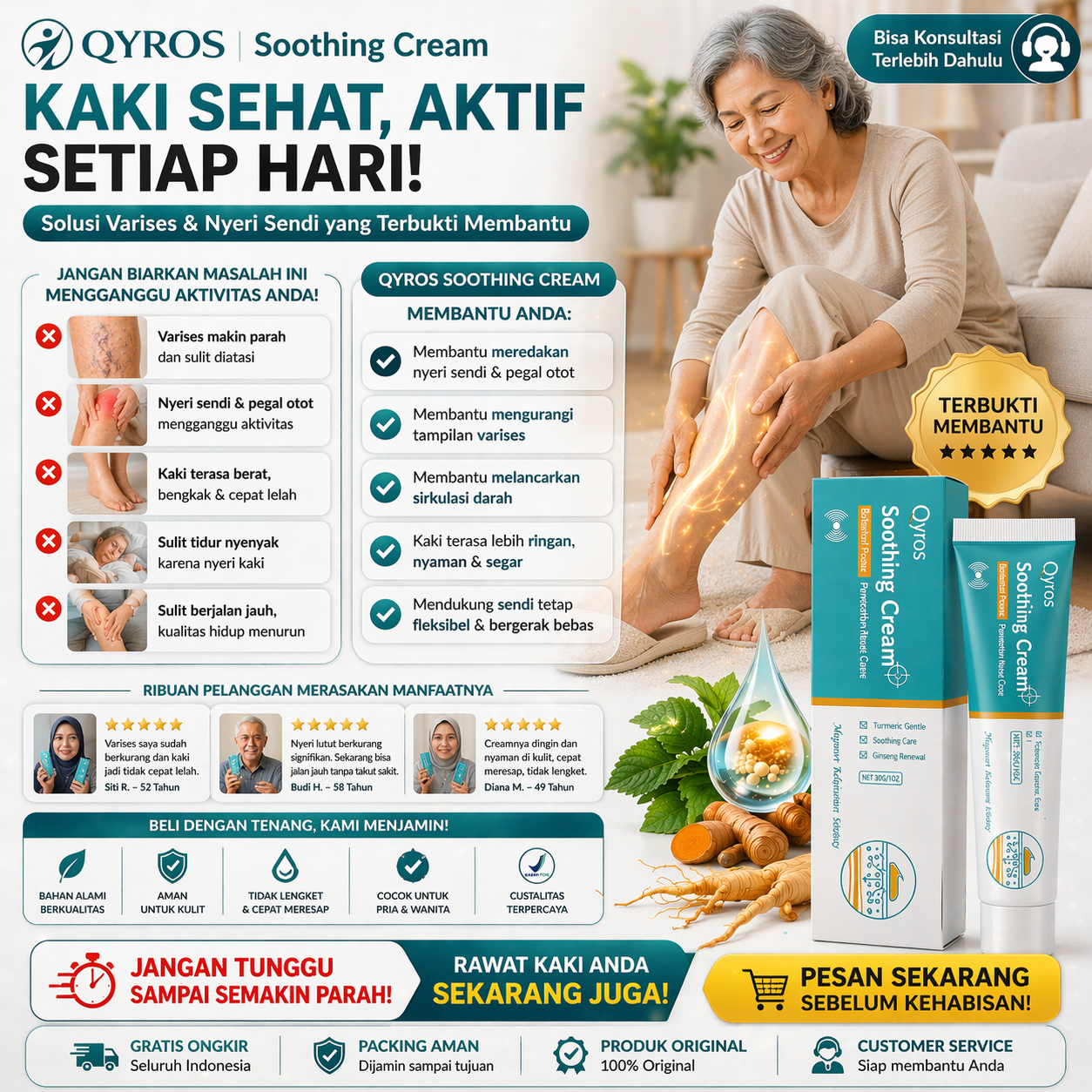 Testimoni dan jaminan Qyros Soothing Cream