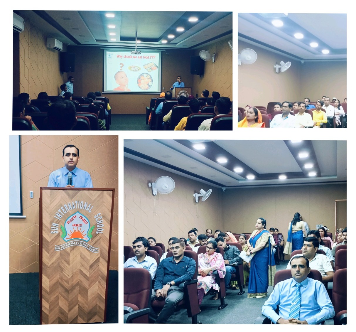 SK Diet Clinic team member giving a lecture at Sun International School