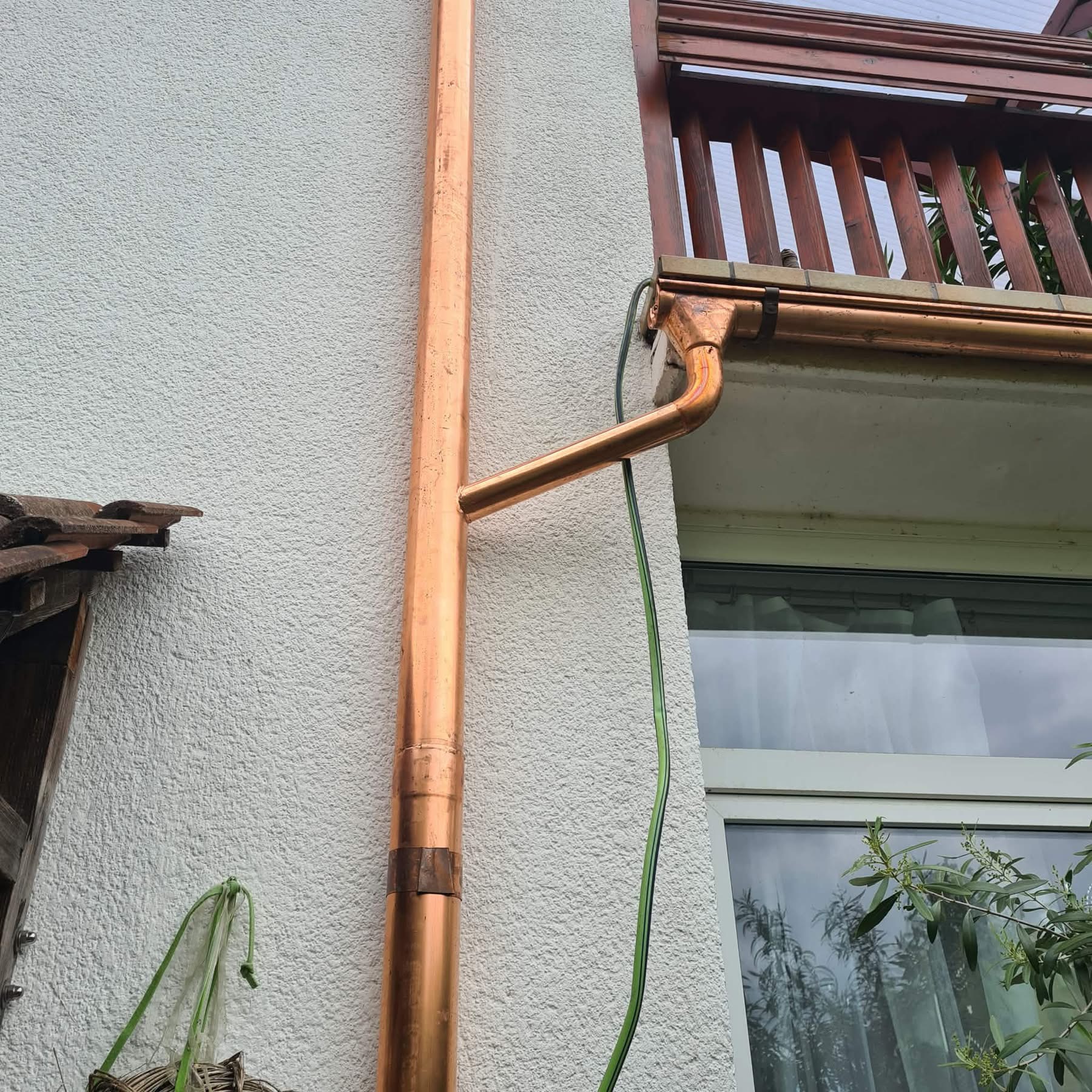 Kupfer Regenrohr Detail
