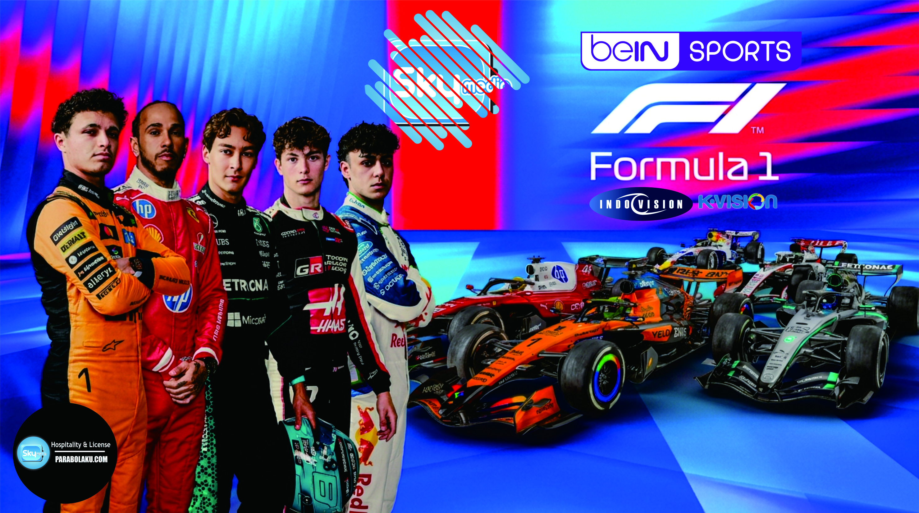 Lisensi Nobar Formula 1 - beIN SPORTS, SKY Media, Indo Vision, K-Vision
