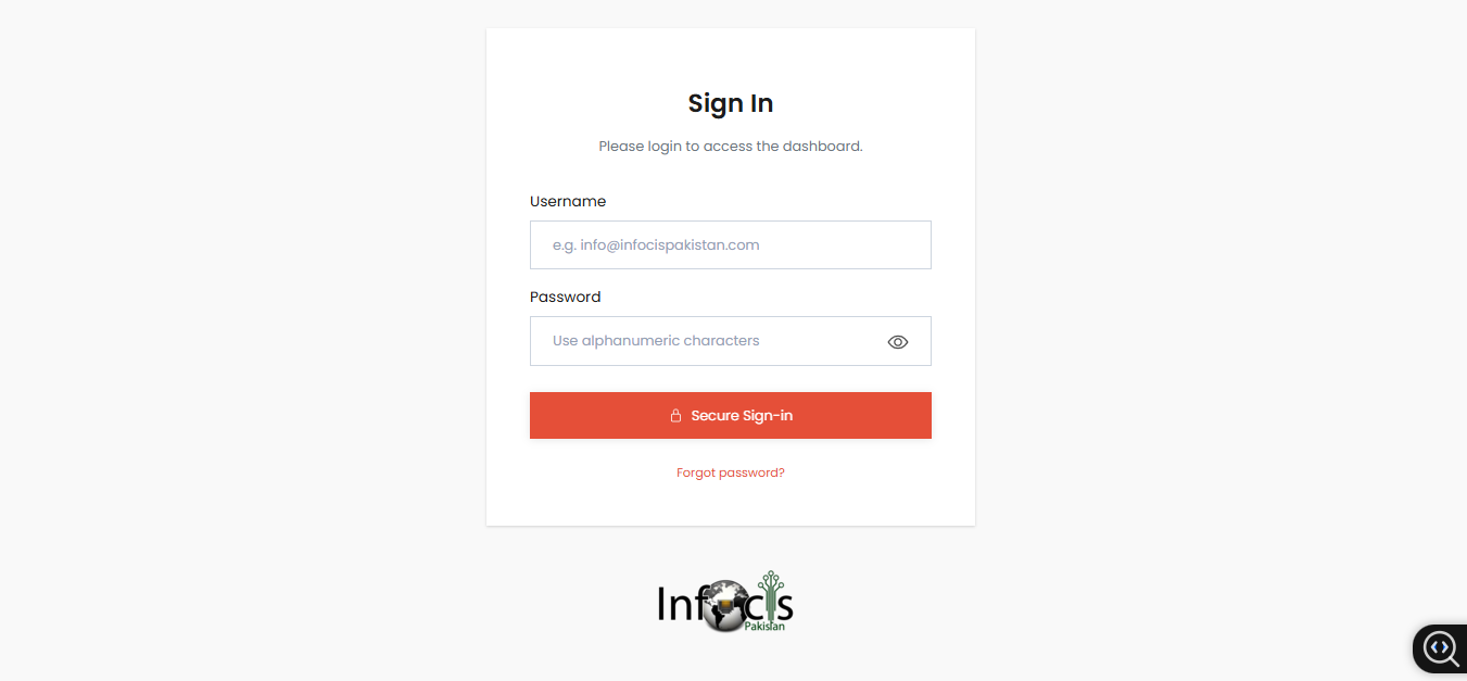 Login Page Screenshot