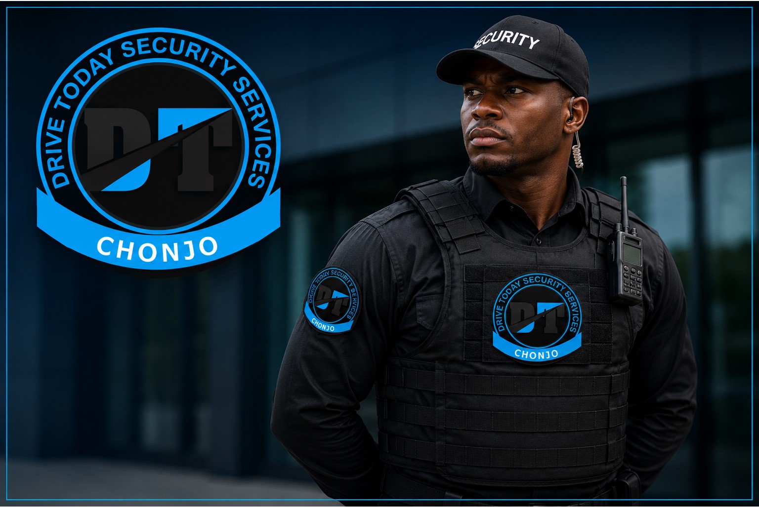 Drive Today Security armed officer in tactical uniform