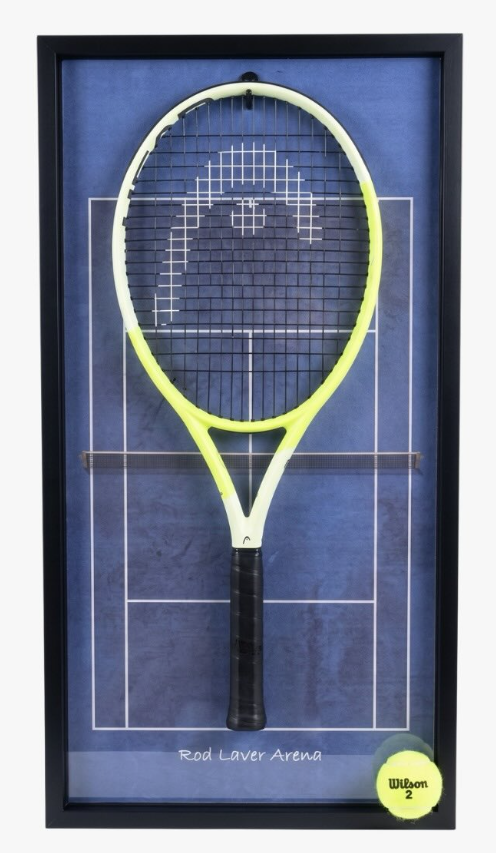 Marco de exhibición de raqueta de tenis Australian Open pista azul rápida