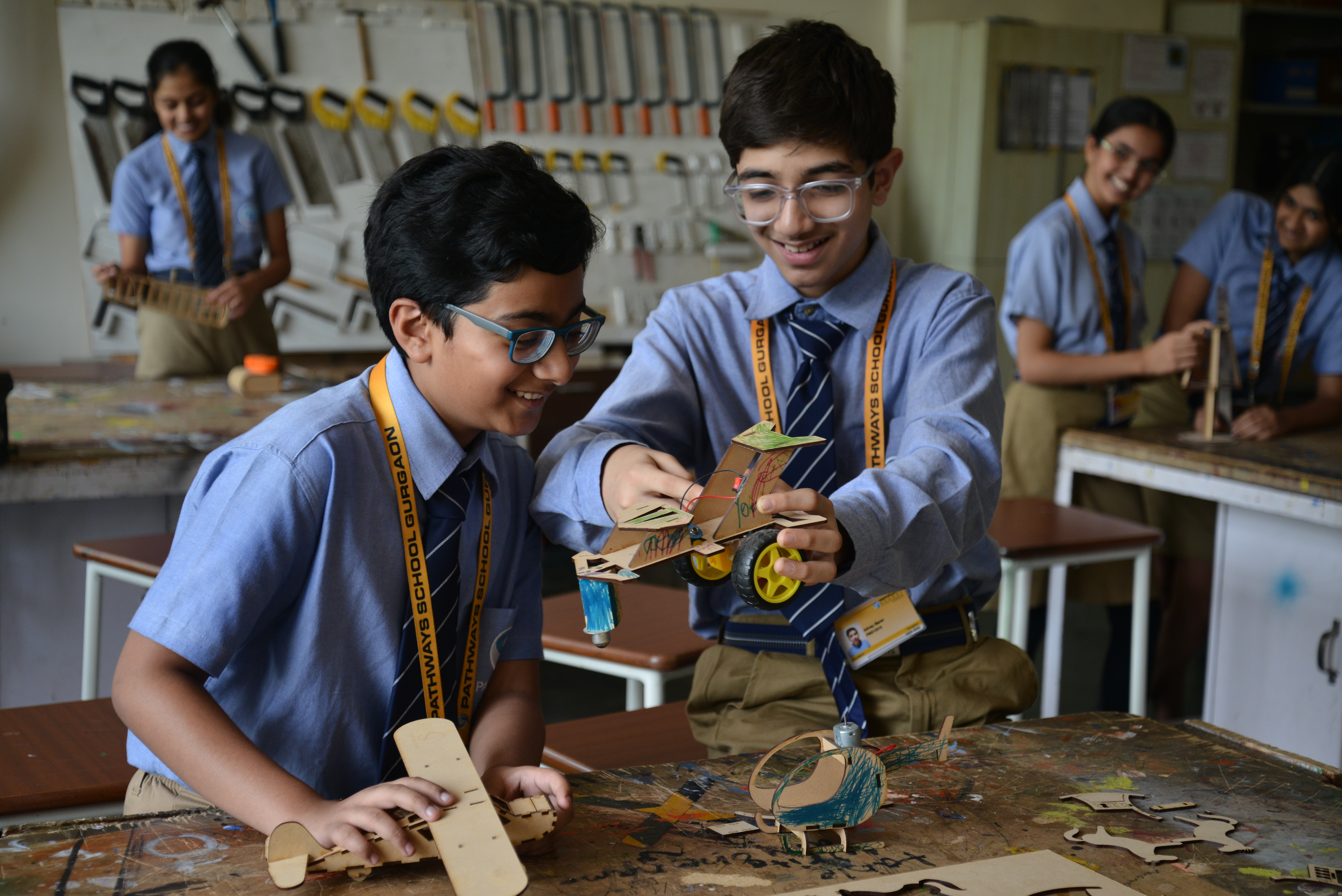Diploma Programme students making models