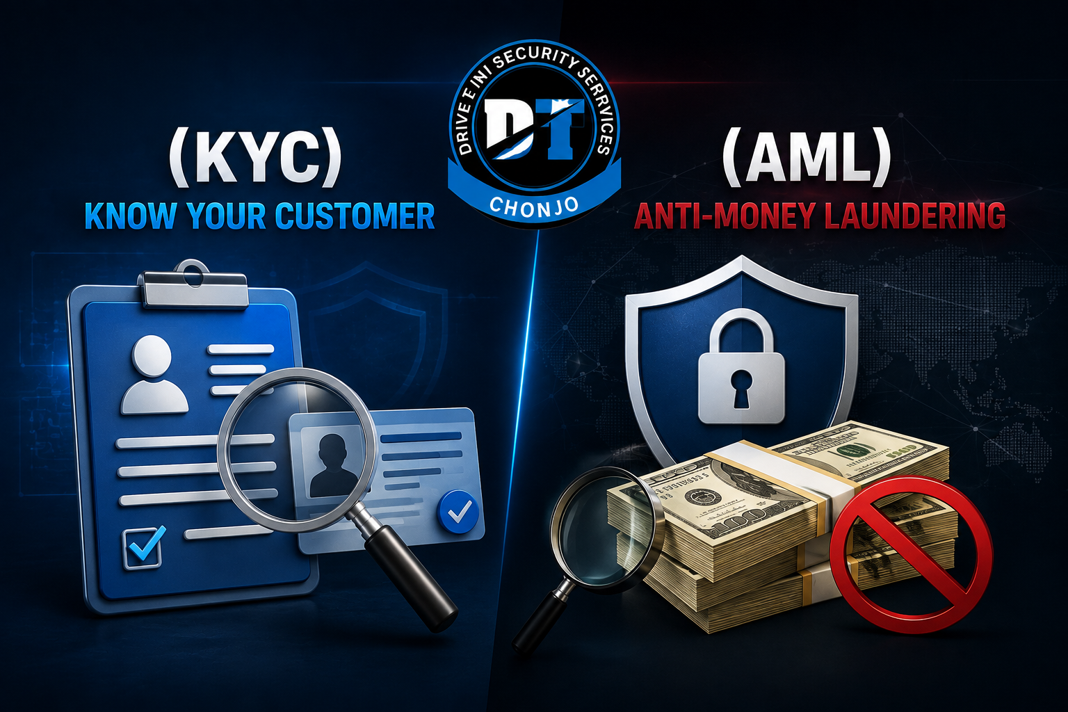 DTSS AML and KYC compliance visual showing identity verification and anti-money laundering defenses