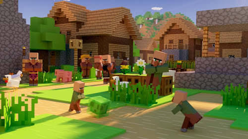 Minecraft village scene