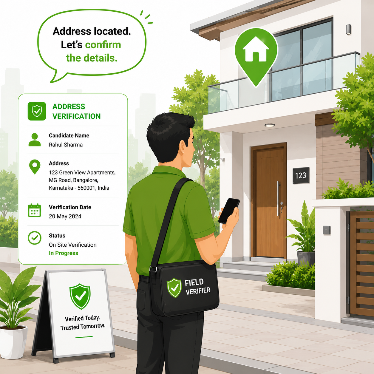 Field verifier arrives at location comic