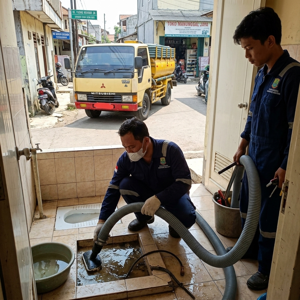 Tim teknisi sedot WC Karawang Timur bekerja