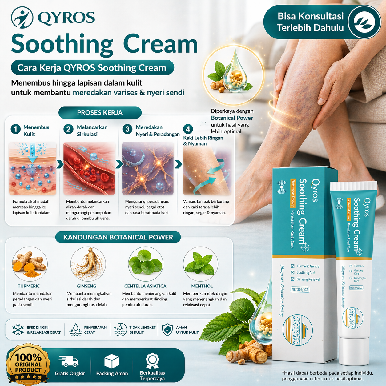 Kandungan dan cara kerja Qyros Soothing Cream