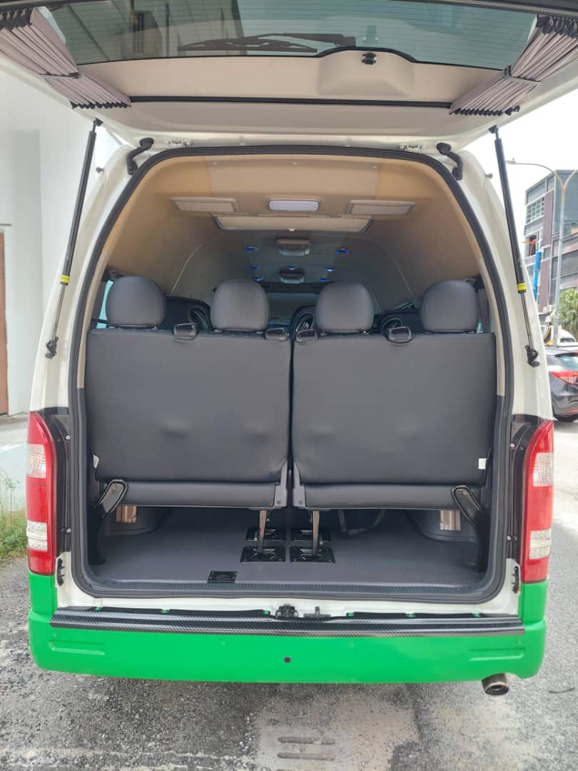 Van with open trunk