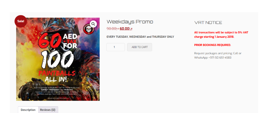 Weekdays Paintball Promotion