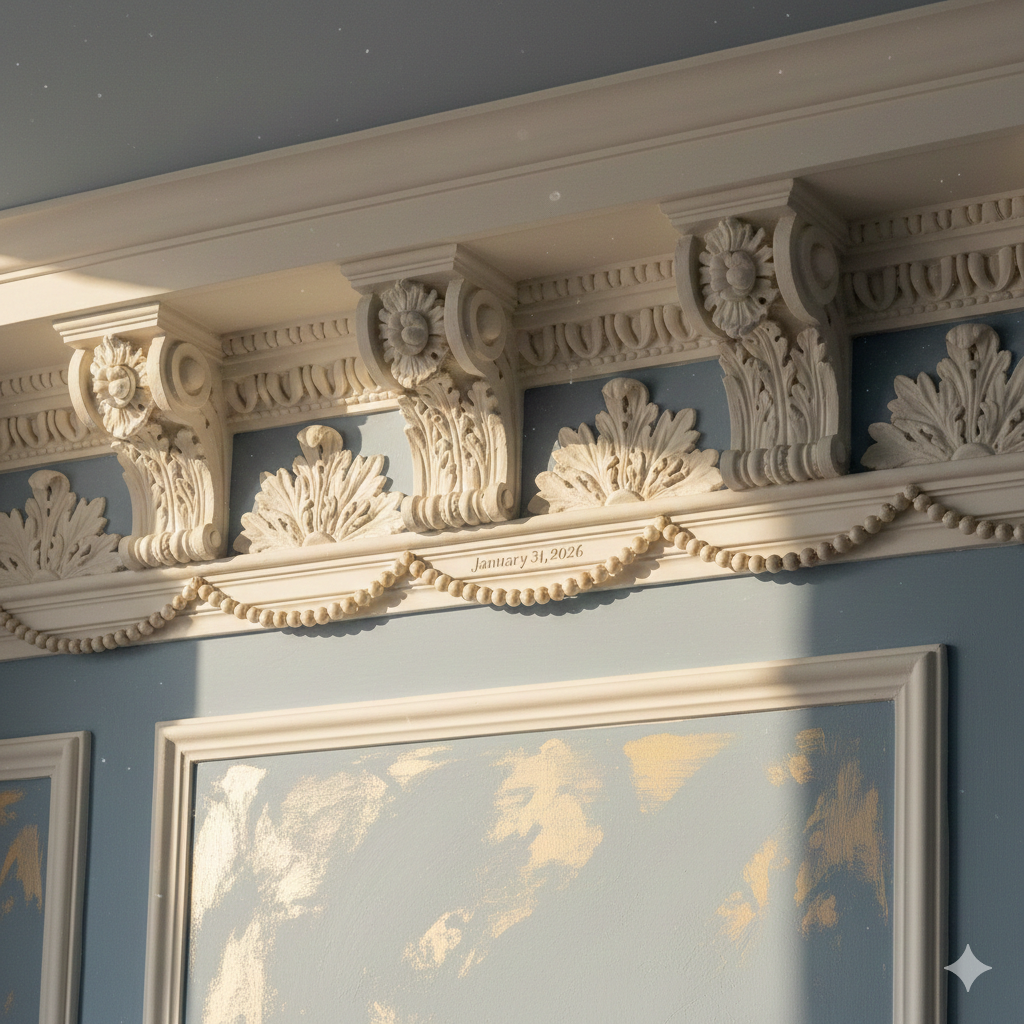 Interior Classical Relief with Gold Frame