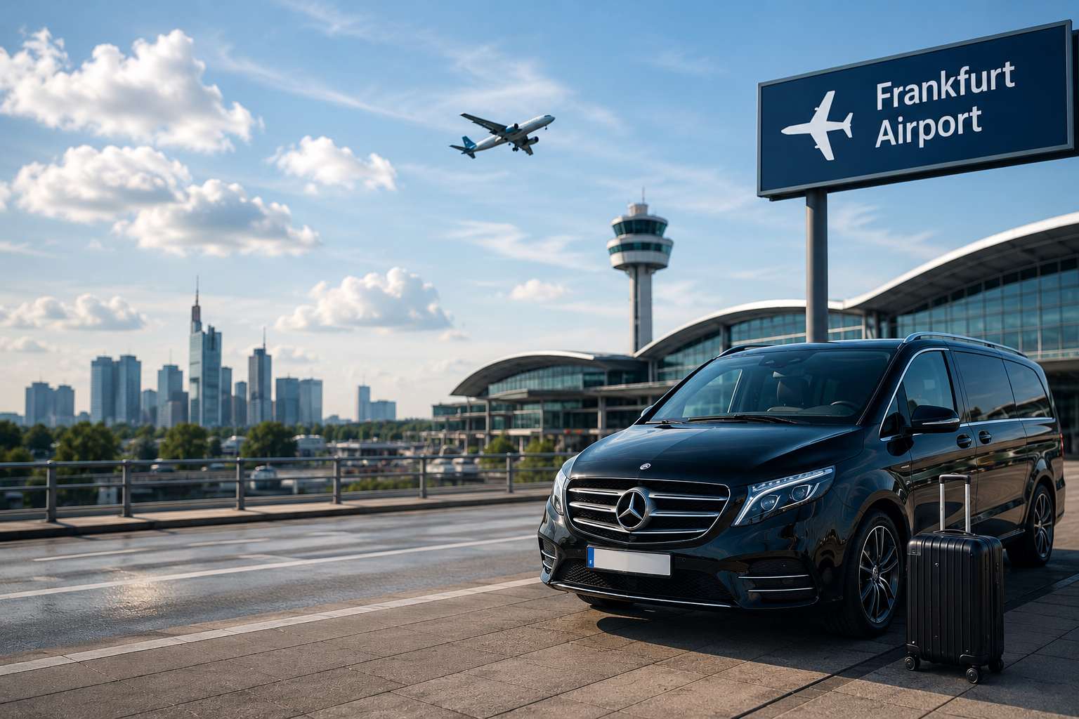 Frankfurt Airport transfer service with Mercedes luxury vehicle