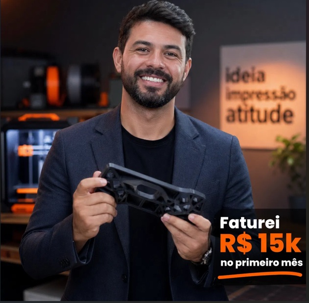 Empreendedor com peças 3D impressas — Faturou R$15k no segundo mês