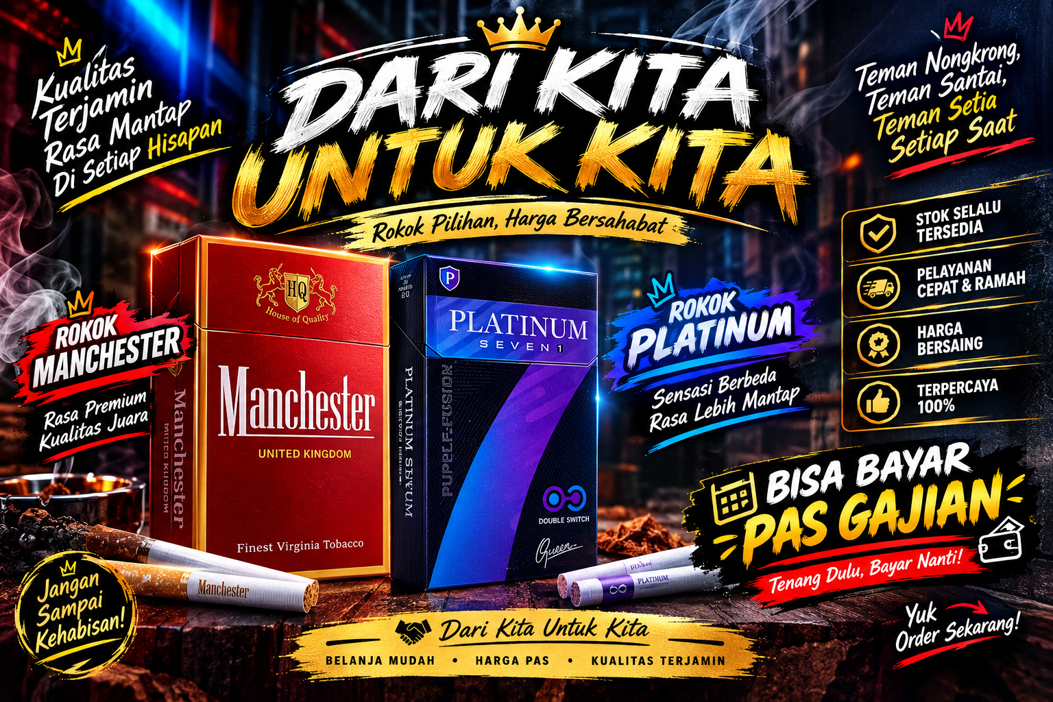 Promo Rokok Manchester dan Platinum