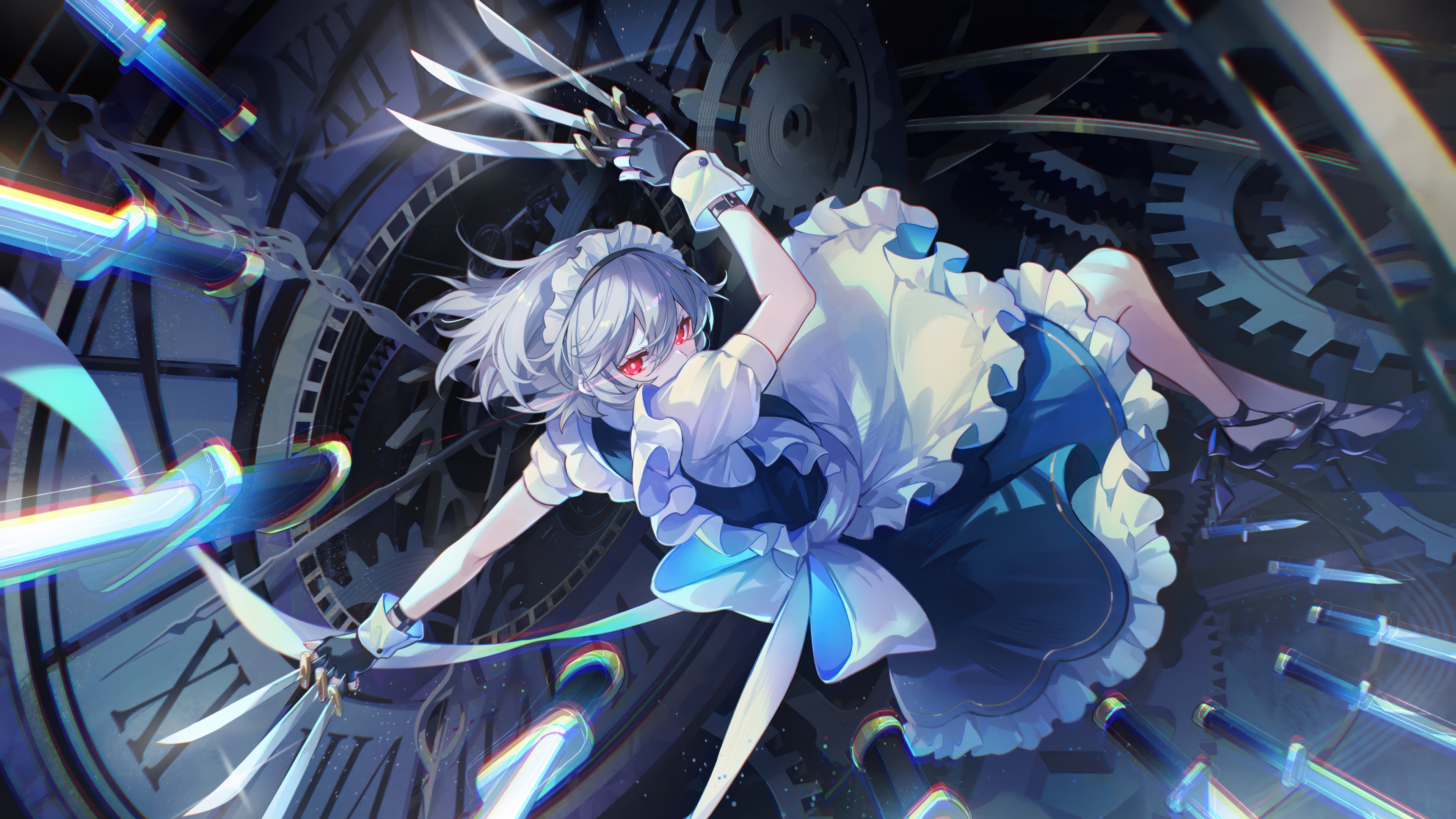 White Hair Maid Clockwork