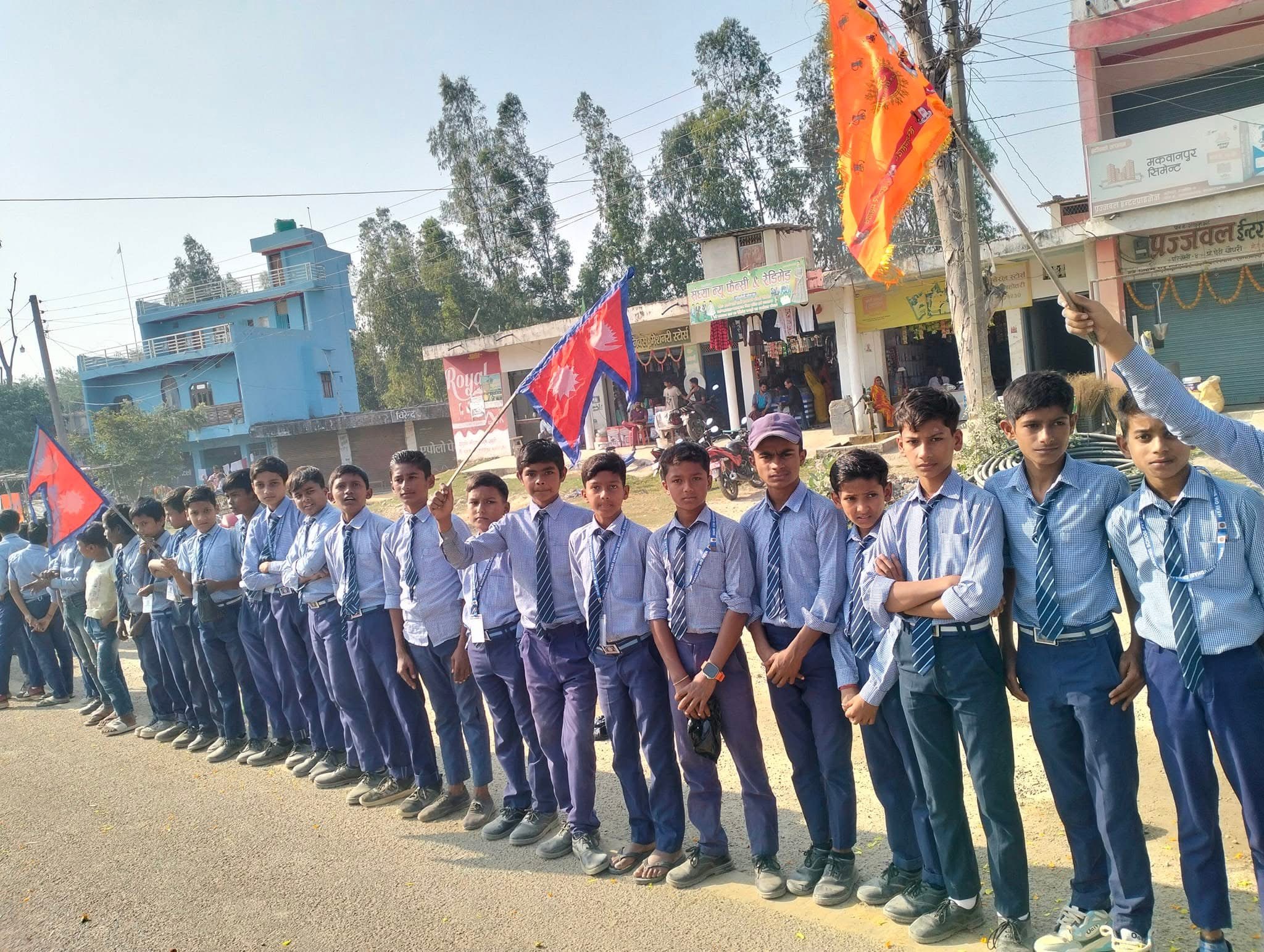 Students with Flags