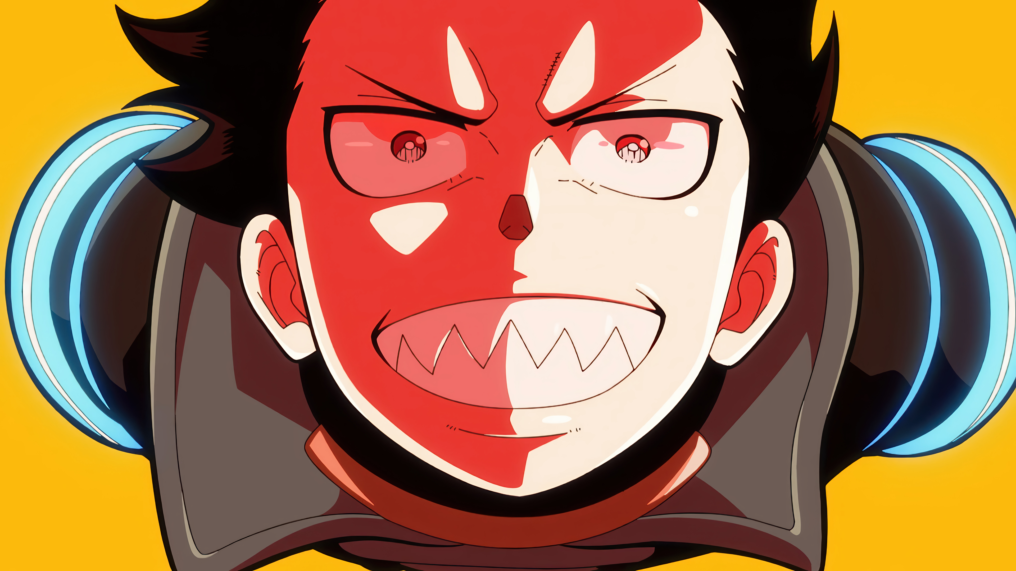 Split Face Red Blue Anime