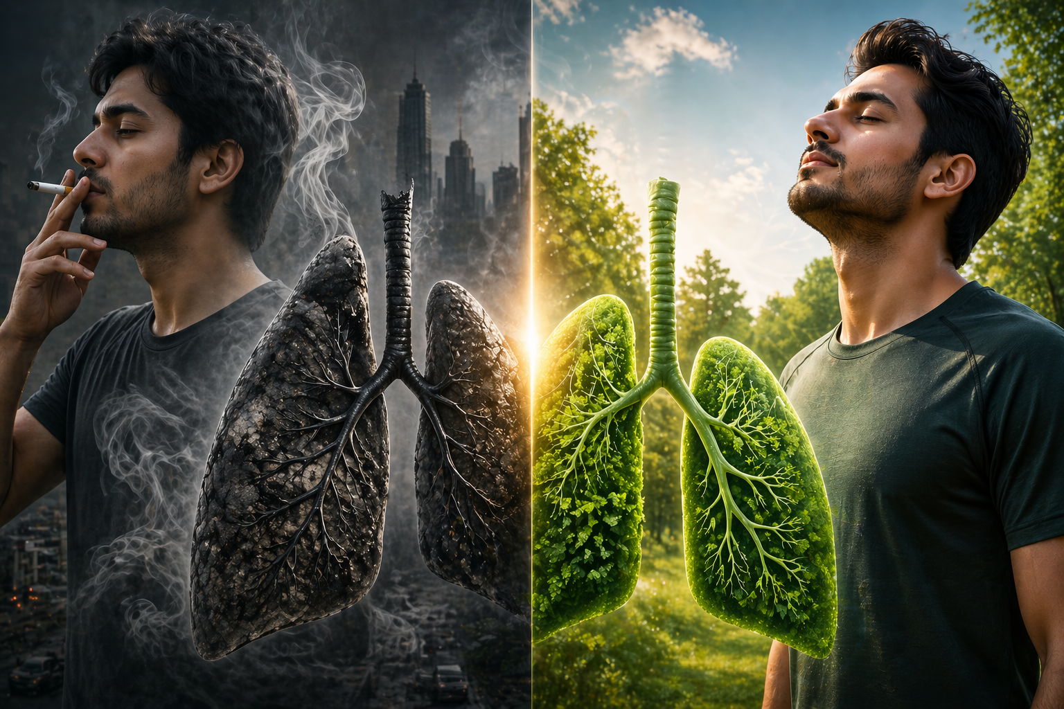 Comparison of Smoker Lungs vs Healthy Lungs