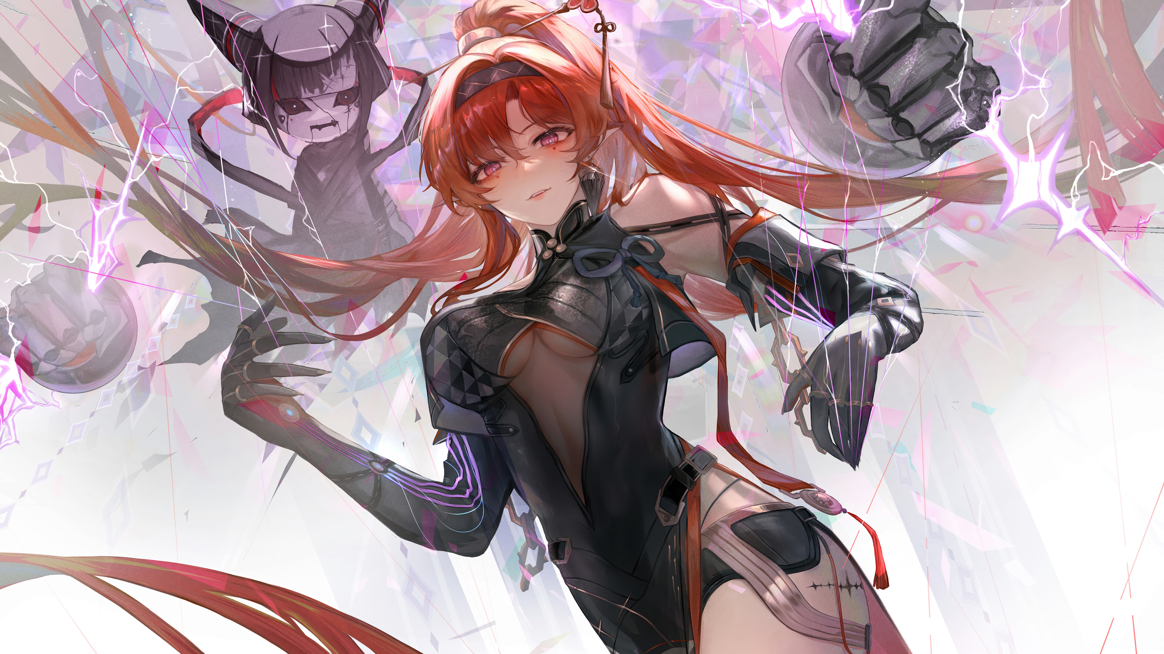 Wuthering Waves Red Hair Purple Lightning Demon