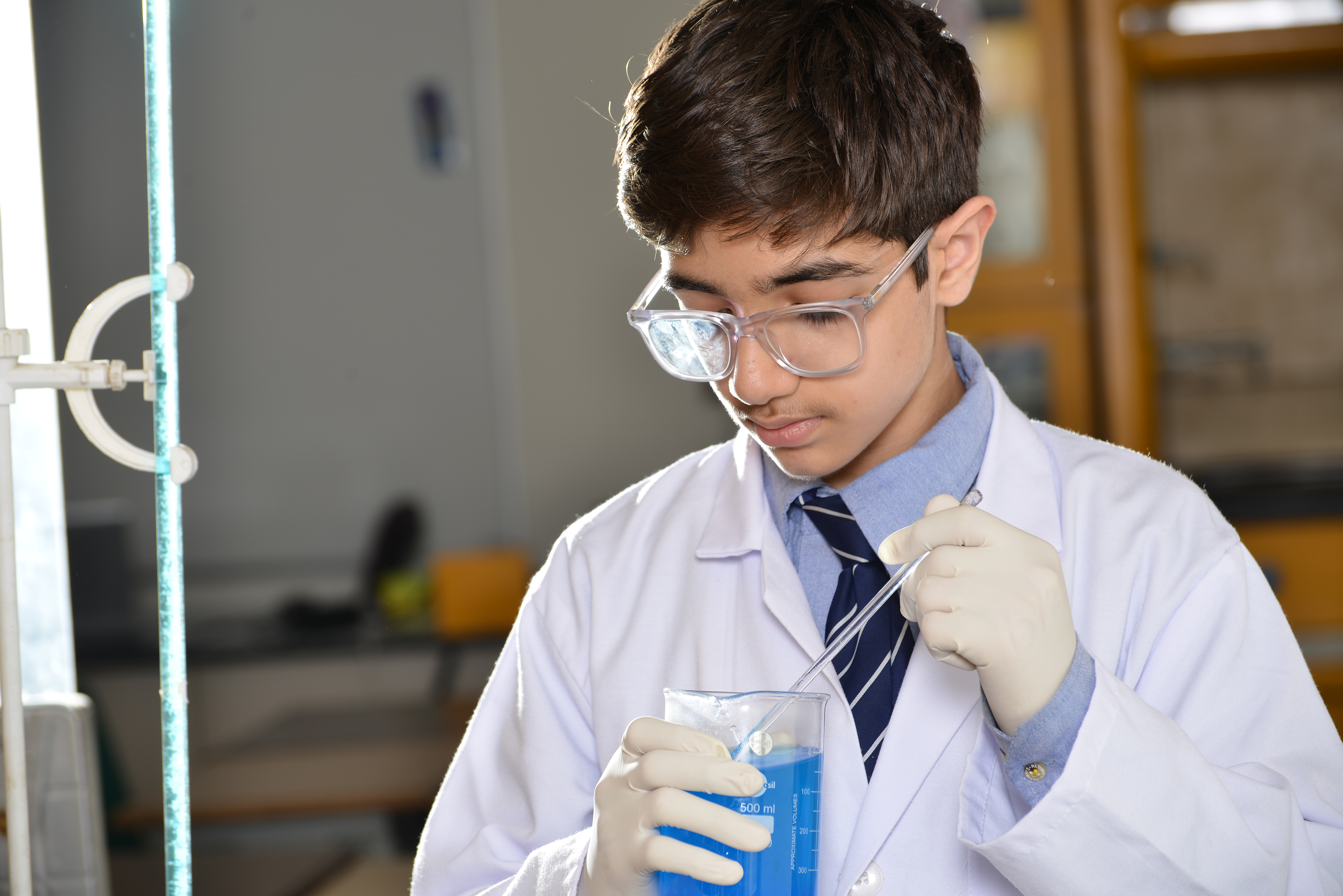 Middle Years student conducting a science experiment